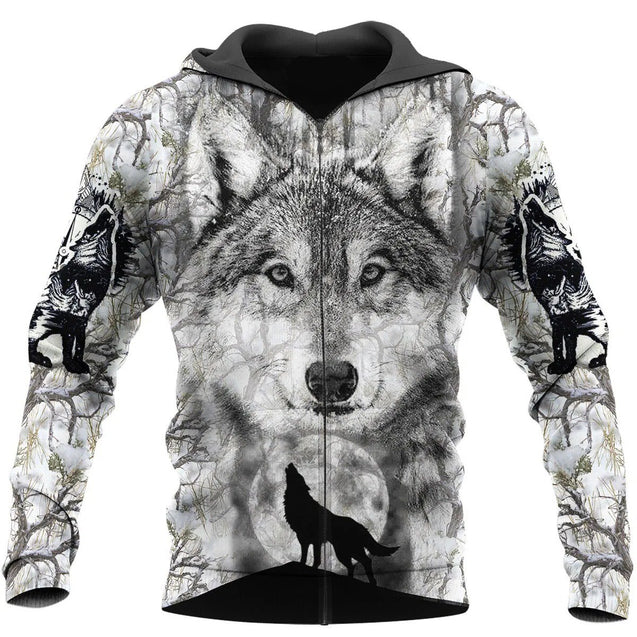 Wolf Hoodie T Shirt For Men and Women NM17042001-Apparel-NM-Zipped Hoodie-S-Vibe Cosy™