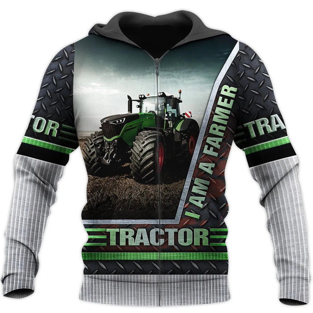 Tractor Heavy Equipment Hoodie T-Shirt Sweatshirt for Men and Women NM180202-Apparel-NM-Zip hoodie-S-Vibe Cosy™