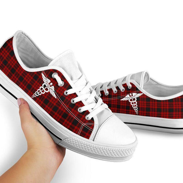 Nurse Christmas Plaid Pattern Low Top Shoes NM180306-Apparel-NM-US5 (EU35)-Vibe Cosy™