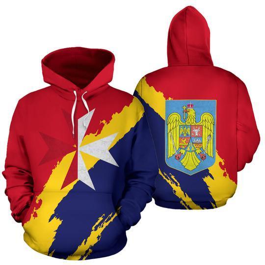 Romania Hoodie - Maltese Cross NNK-044-Apparel-NNK-Hoodie-S-Vibe Cosy™