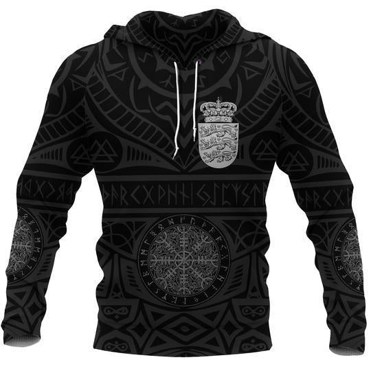 Denmark Vikings Tattoo Hoodie NNK 005-Apparel-NNK-Hoodie-S-Vibe Cosy™