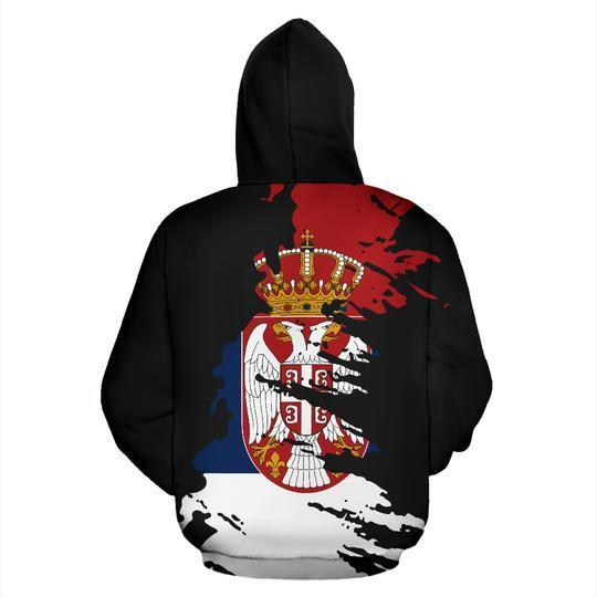 Serbia Hoodie Flag Painting NNK 029-Apparel-NNK-Hoodie-S-Vibe Cosy™