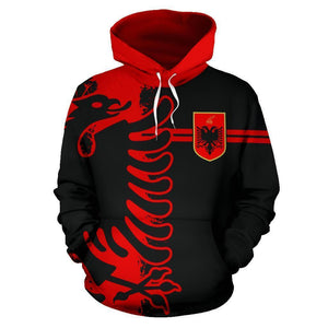 Albania Flag Hoodie - Mystic Style NNK 1119-Apparel-NNK-Hoodie-S-Vibe Cosy™