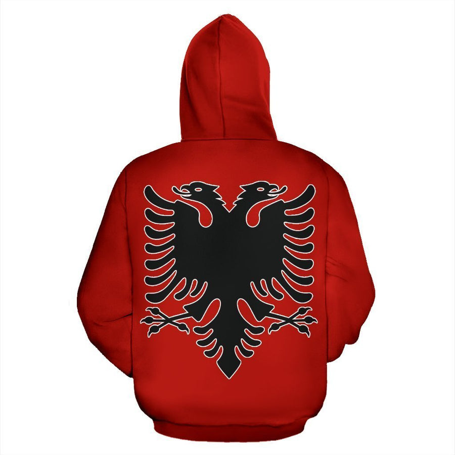 Albania Flag Hoodie - Warrior NNK 1122-Apparel-NNK-Zip Hoodie-S-Vibe Cosy™