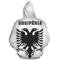 Albania In Me All Over Hoodie White NNK 1125-Apparel-NNK-Zip-Up Hoodie-S-Vibe Cosy™