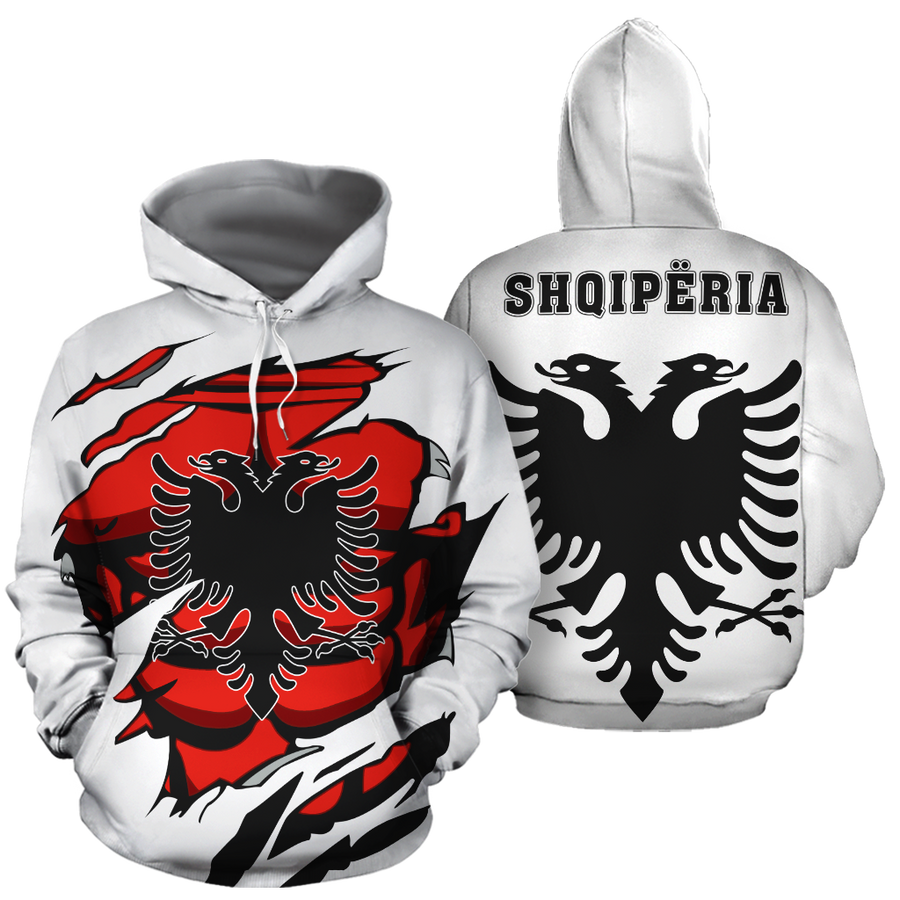 Albania In Me All Over Hoodie White NNK 1125-Apparel-NNK-Hoodie-S-Vibe Cosy™