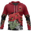 Albania - Poppy National Flower Special Hoodie NNK 1129-Apparel-NNK-Hoodie-S-Vibe Cosy™