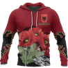 Albania - Poppy National Flower Special Hoodie NNK 1129-Apparel-NNK-Hoodie-S-Vibe Cosy™