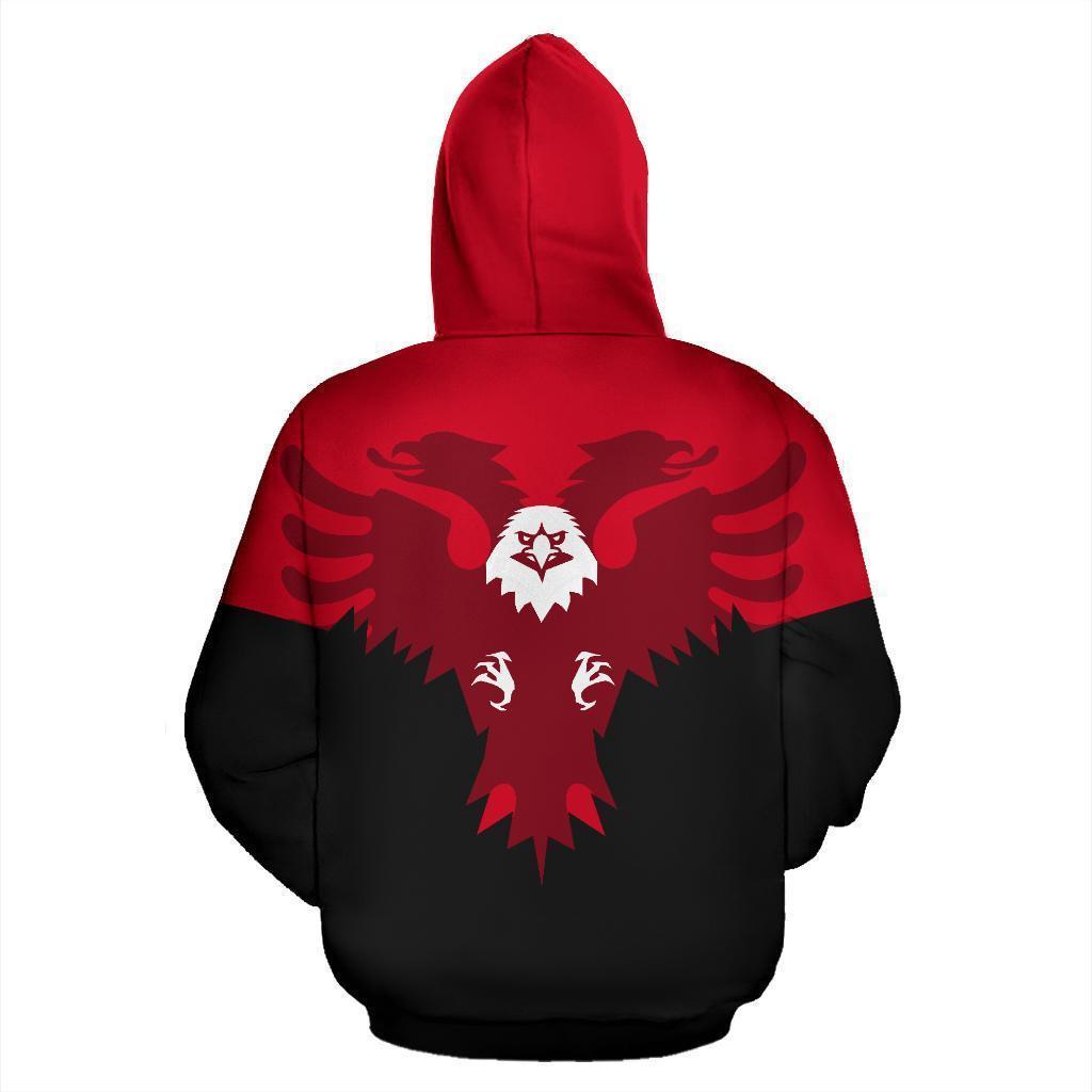 Albania All Over Hoodie Eagle With Flag NNK 1134-Apparel-NNK-Hoodie-S-Vibe Cosy™