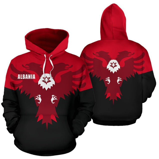 Albania All Over Hoodie Eagle With Flag NNK 1134-Apparel-NNK-Hoodie-S-Vibe Cosy™