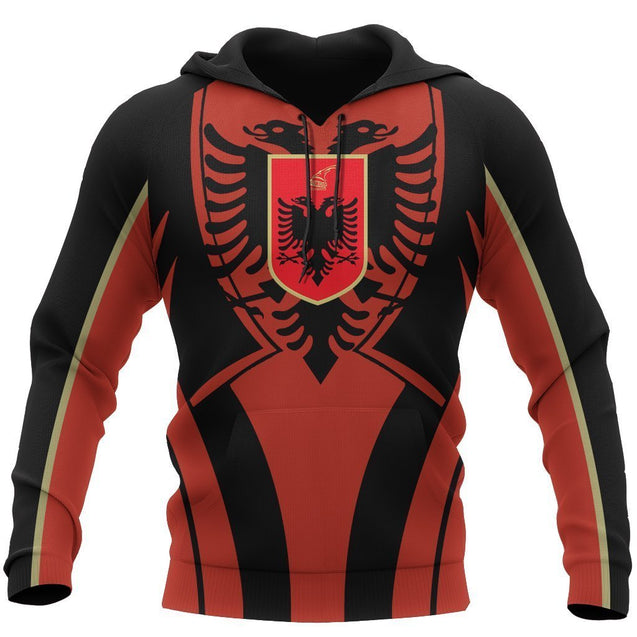 Albania In My Heart Hoodie NNK 1137-Apparel-NNK-Hoodie-S-Vibe Cosy™