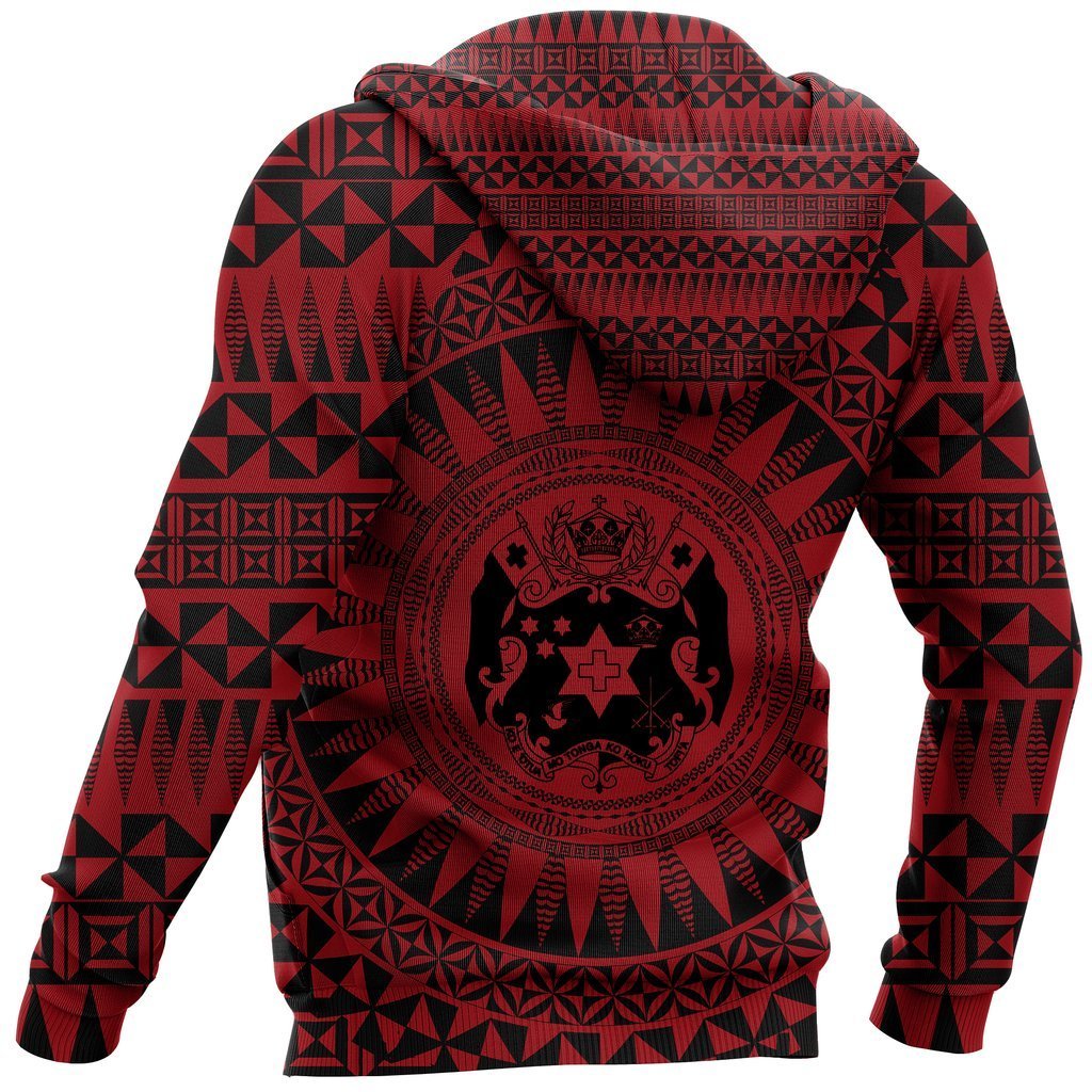 Tonga Hoodie Zip Up Polynesian Coat Of Arms NNK 1218-Apparel-NNK-Hoodie-S-Vibe Cosy™