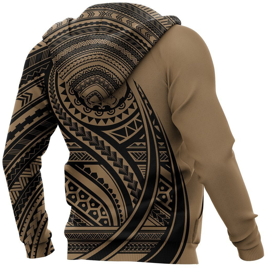 Tonga Coat Of Arms Polynesian Hoodie Tatoo Style Gold NNK 1219-Apparel-NNK-Hoodie-S-Vibe Cosy™