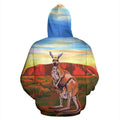 Kangaroo Uluru Australia Zip Up Hoodie - NNK1432-Apparel-PL8386-Hoodie-S-Vibe Cosy™