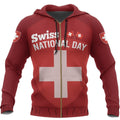 Switzerland - Swiss National Day Hoodie NNK 16-Apparel-NNK-Zip-S-Vibe Cosy™