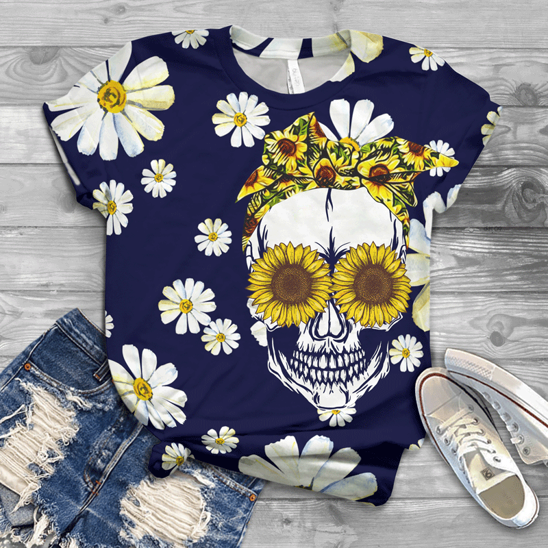 Hippie Skull Flower NNK 227-Apparel-NNK-T-Shirt-S-Vibe Cosy™