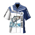 Custom name Striped Bass fishing Catch and Release 3D Design Fishing Hawaii Shirt