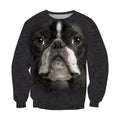 3D All Over Print Boston Terrier Face-Apparel-NTT-Sweatshirt-S-Vibe Cosy™