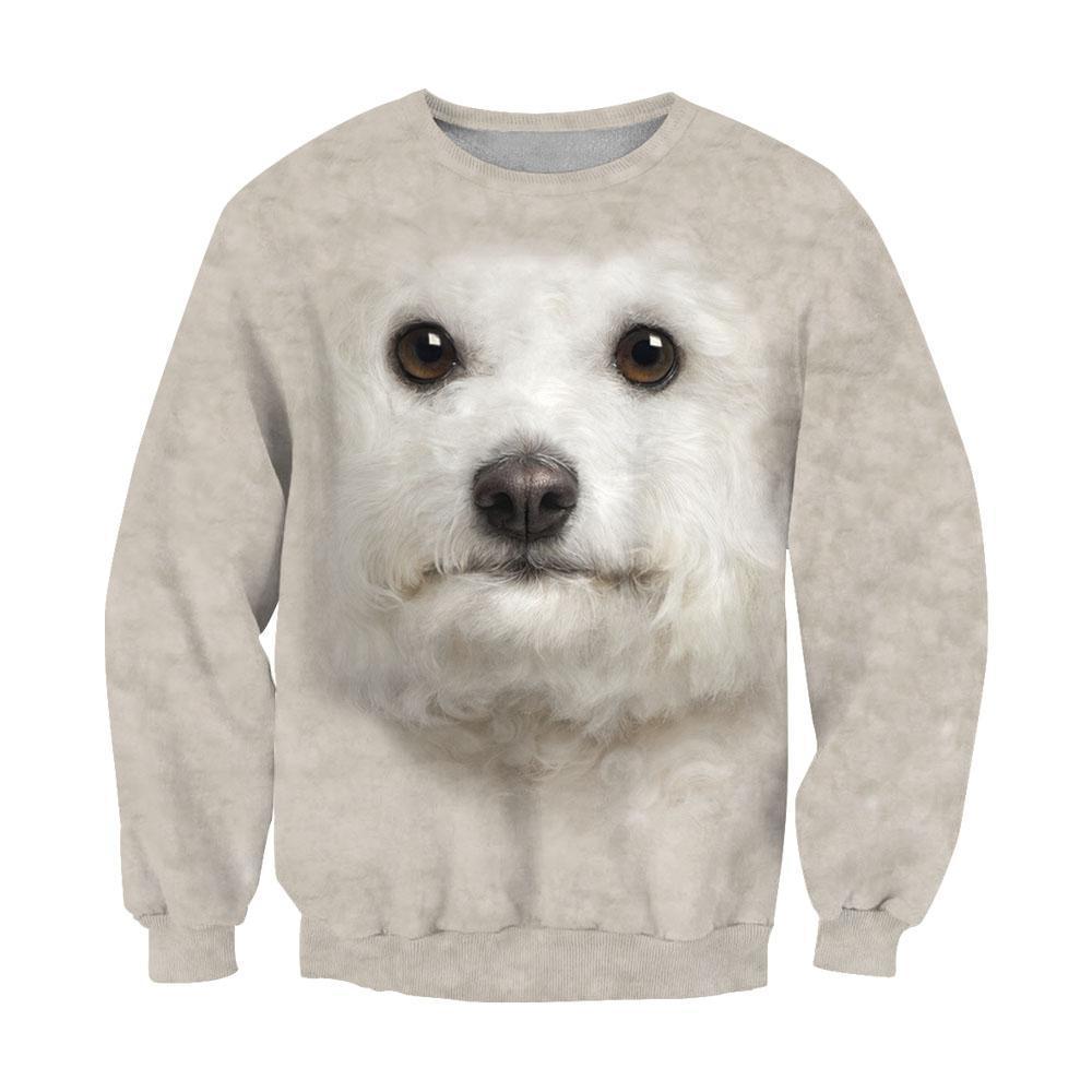 3D All Over Print Bichon Frise Face-Apparel-NTT-Sweatshirt-S-Vibe Cosy™
