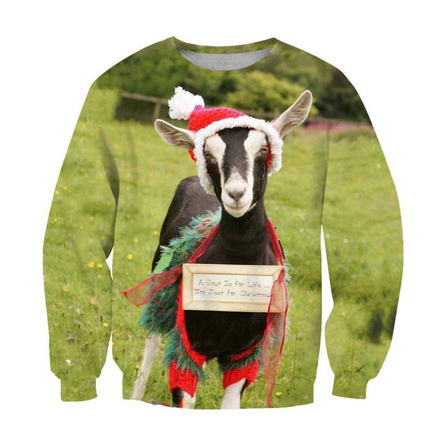 3D All Over Print Christmas Goat-Apparel-NTT-Sweatshirt-S-Vibe Cosy™