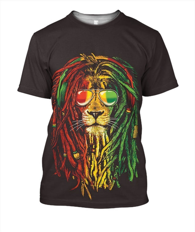 3D All Over Print Amazing Reggae Lion-Apparel-NTT-T-Shirt-S-Vibe Cosy™