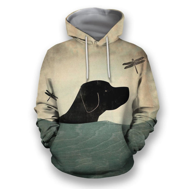 3D All Over Print Black Labrador Retriever With Dragonfly-Apparel-NTT-Hoodie-S-Vibe Cosy™