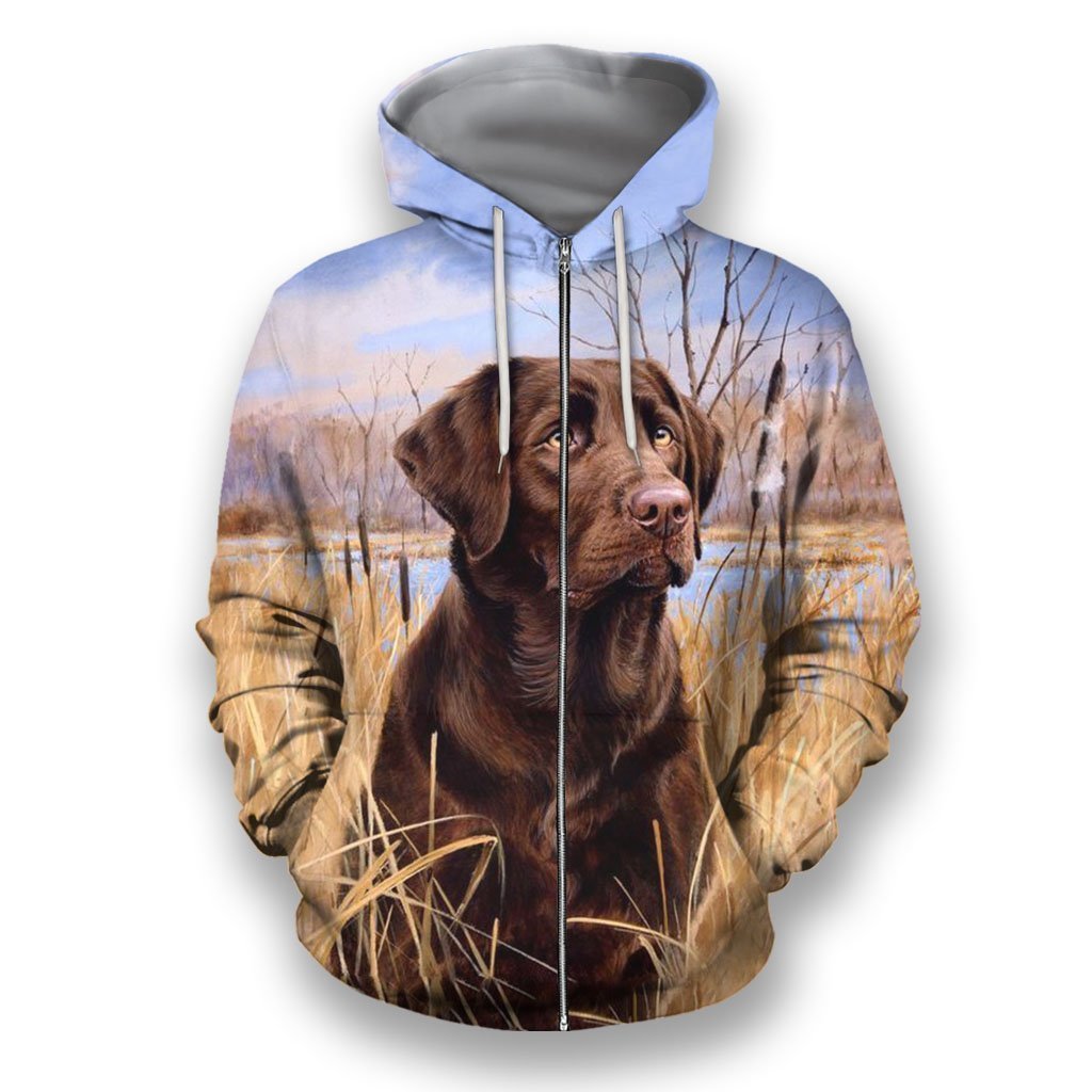 3D All Over Print Black Labrador Retriever In The Field-Apparel-NTT-ZIPPED HOODIE-S-Vibe Cosy™