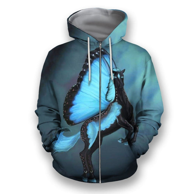 3D All Over Print Butterfly Horse-Apparel-NTT-Zip-S-Vibe Cosy™