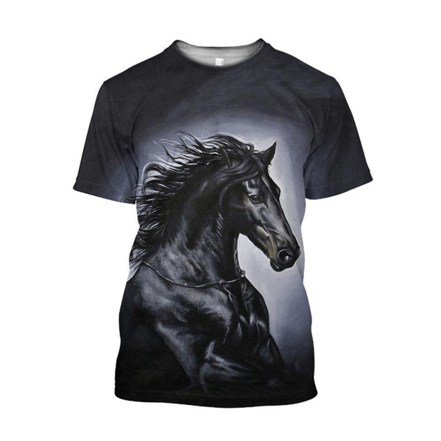 3D All Over Print Black Horse Art-Apparel-NTT-T-Shirt-S-Vibe Cosy™