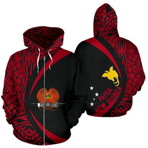 Papua New Guinea Polynesian Zip-Up Hoodie - Circle Style 04 - J4-NVD1070-Apparel-Amazing Hoodie-Zip Hoodie-S-Vibe Cosy™