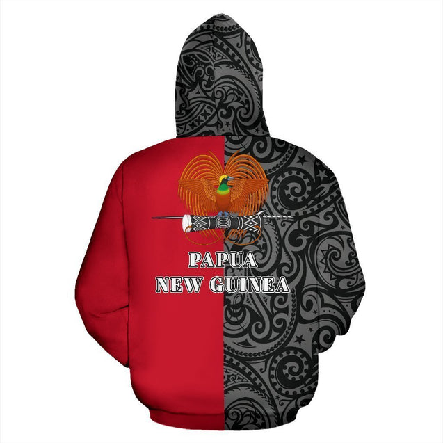 Papua New Guinea Hoodie Half Style In Me Th72 NVD1083-Apparel-Ocean Hoodie-Zip Hoodie-S-Vibe Cosy™