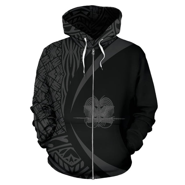 Papua New Guinea Polynesian Zip-Up Hoodie - Circle Style 01 - J4 NVD1090-Apparel-Ocean Hoodie-Zip Hoodie-S-Vibe Cosy™