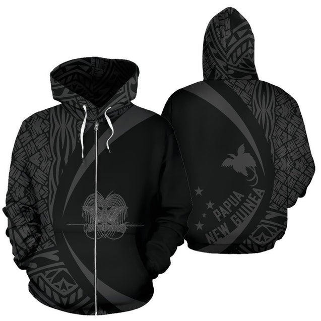 Papua New Guinea Polynesian Zip-Up Hoodie - Circle Style 01 - J4 NVD1090-Apparel-Ocean Hoodie-Zip Hoodie-S-Vibe Cosy™