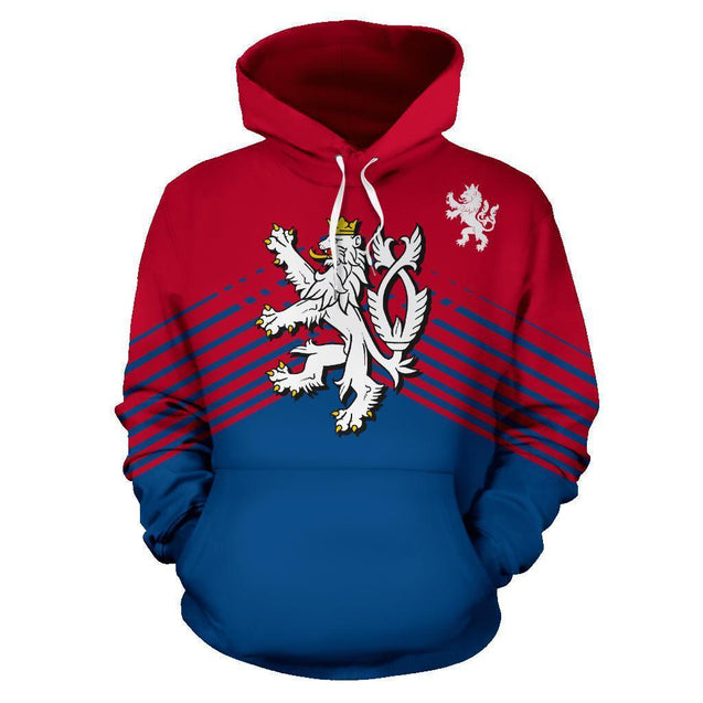 Czech Republic Sport Flag Hoodie - Stripes Style NVD1170-Apparel-Dung Van-Hoodie-S-Vibe Cosy™