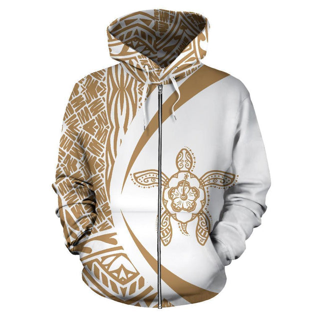 Marshall Islands Turtle Polynesian Zip Up Hoodie NVD1175-Apparel-Ocean Hoodie-Zip Hoodie-S-Vibe Cosy™