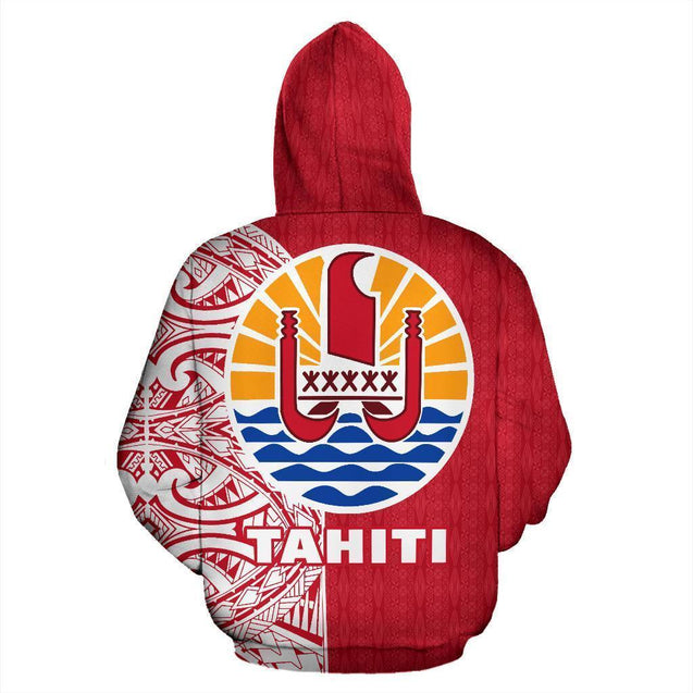 Tahiti All Over Hoodie - Polynesian Shoulder Style NVD1202-Apparel-Dung Van-Hoodie-S-Vibe Cosy™