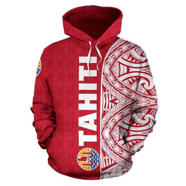 Tahiti All Over Hoodie - Polynesian Shoulder Style NVD1202-Apparel-Dung Van-Hoodie-S-Vibe Cosy™