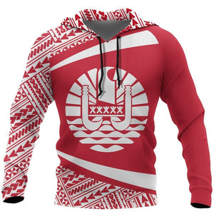 Tahiti Coat Of Arms Hoodie - Circle Red NVD1203-Apparel-Dung Van-Hoodie-S-Vibe Cosy™