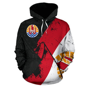 Tahiti Special Grunge Flag Pullover Hoodie NVD1215-Apparel-Dung Van-Hoodie-S-Vibe Cosy™