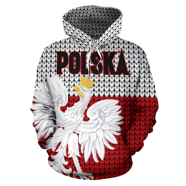 Polska-Poland Hoodie Knitted Flag NVD1237 !-Apparel-Dung Van-Hoodie-S-Vibe Cosy™