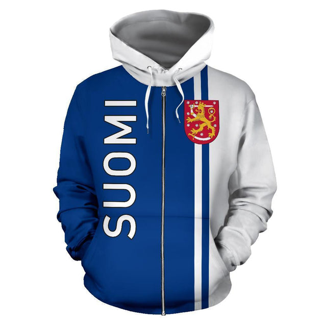 Finland All Over Zip-Up Hoodie - Straight Version NVD1253-Apparel-Dung Van-Zipped Hoodie-S-Vibe Cosy™