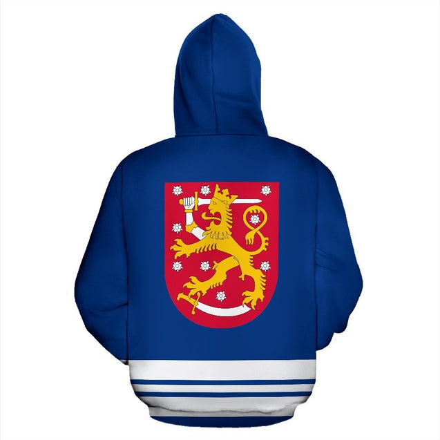 Suomi - Finland Hoodie Coat Of Arms Line Style NVD1262-Apparel-Dung Van-Hoodie-S-Vibe Cosy™