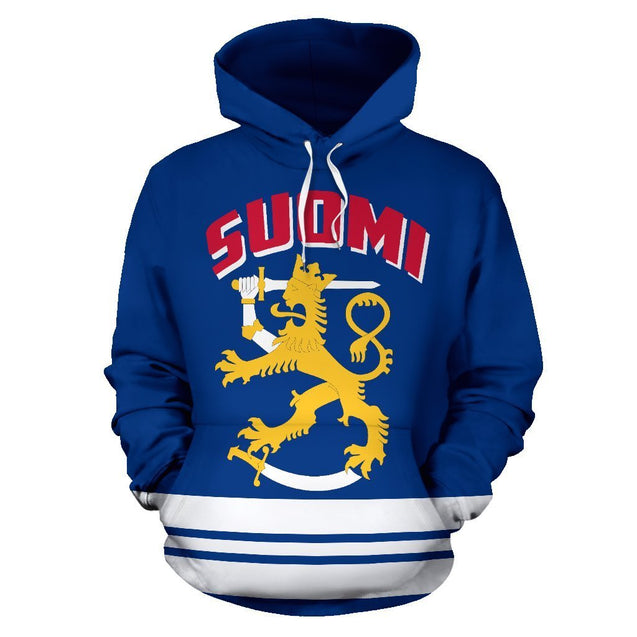 Suomi - Finland Hoodie Coat Of Arms Line Style NVD1262-Apparel-Dung Van-Hoodie-S-Vibe Cosy™