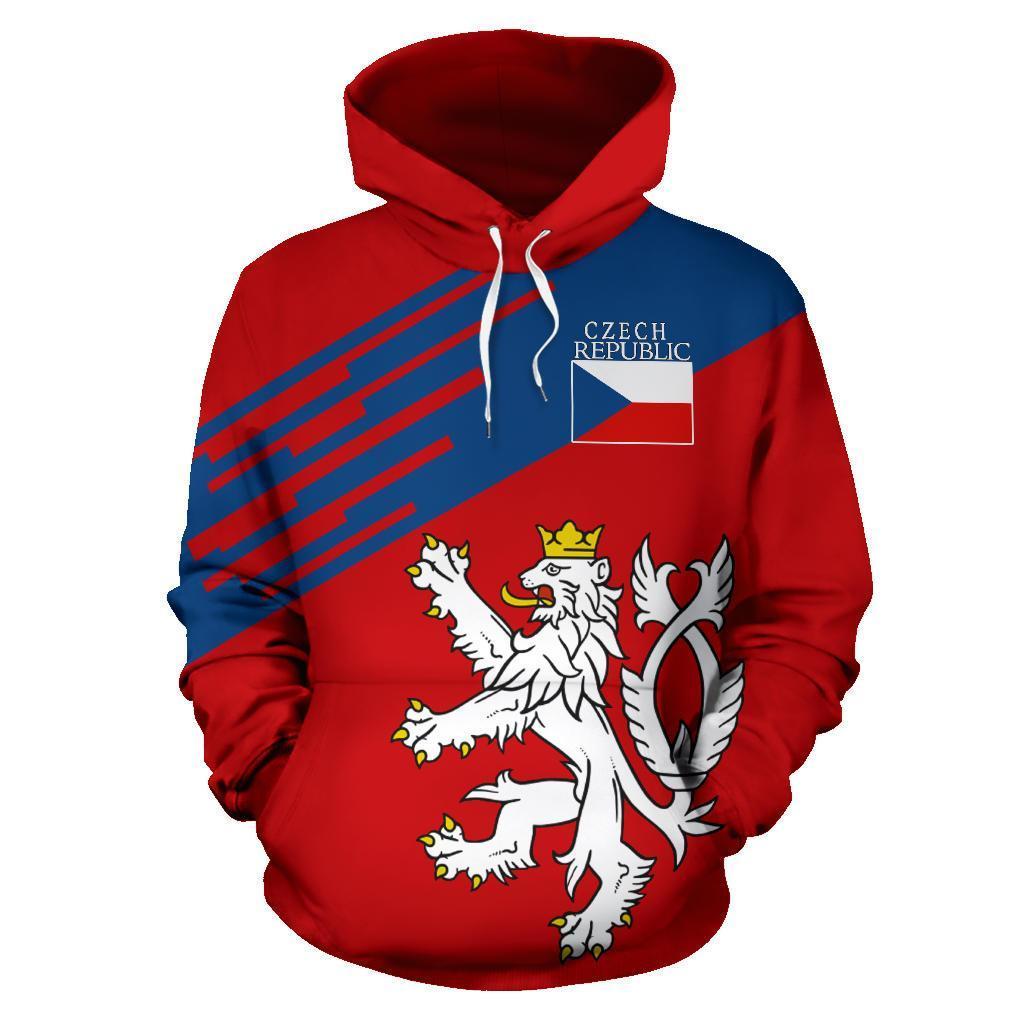 Czech Republic Lion Hoodie Flag - Line Style NVD1278-Apparel-Dung Van-Hoodie-S-Vibe Cosy™