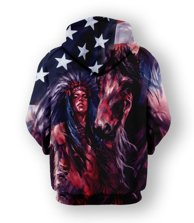 NATIVE AMERICAN PATRIOT HOODIE NVD1299-Apparel-Dung Van-Hoodie-S-Vibe Cosy™