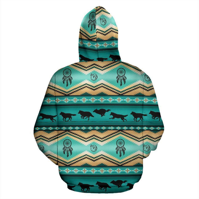 3D Native American Wolf Pattern Zipper Hoodie NVD1303-Apparel-Dung Van-Hoodie-S-Vibe Cosy™