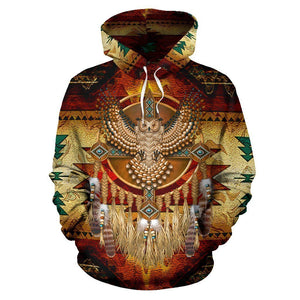 Owl Dreamcatcher Native American Pride All Over Hoodie NVD1309-Apparel-Dung Van-Hoodie-S-Vibe Cosy™