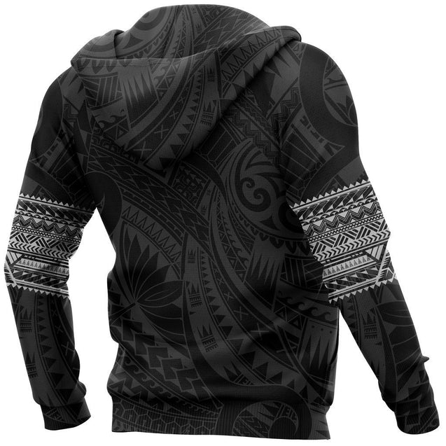 Polynesian Hoodie Tattoo Style White NVD1333-Apparel-Dung Van-Hoodie-S-Vibe Cosy™