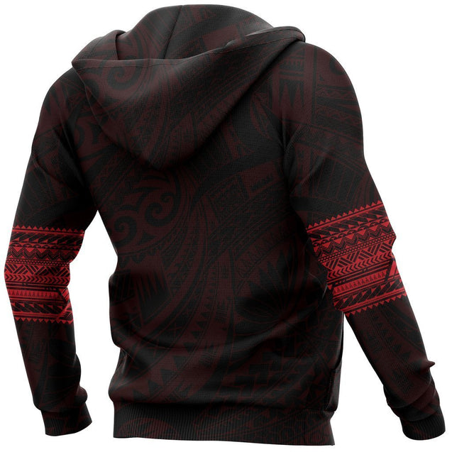 Polynesian Hoodie Tattoo Style Red NVD1334-Apparel-Dung Van-Hoodie-S-Vibe Cosy™