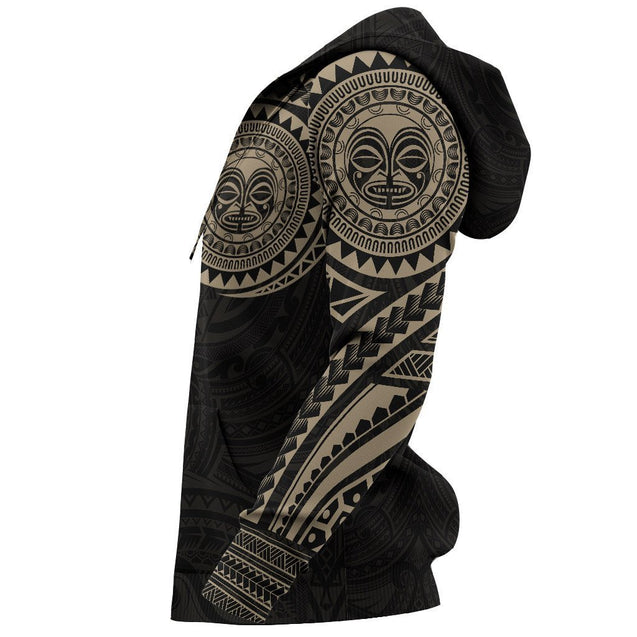 Polynesian Tiki Face™ Tattoo Style Hoodie NVD1339-Apparel-Dung Van-Hoodie-S-Vibe Cosy™